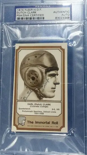 1974 Fleer Earl Dutch Clark Signed Rookie Card