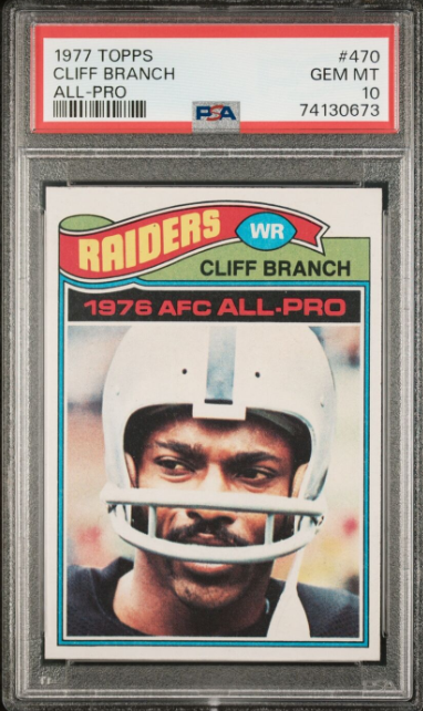 1977 Topps All-Pro Cliff Branch Raiders Hof Rookie Card