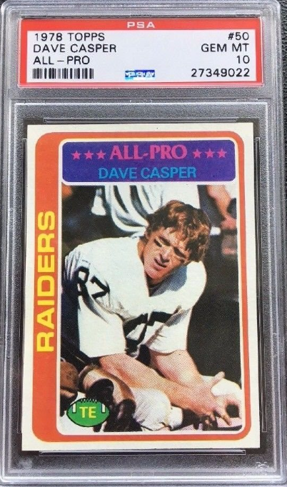 1978 Topps Football Dave Casper Hof Rookie Card