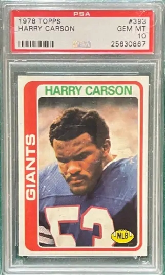 1978 Topps Harry Carson 2nd Yr Giants Hof Rookie Card