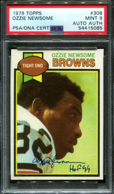 1979 Topps Ozzie Newsome Rc Hof Pop 2 PSA 9 Dna Auto Authentic Rookie Card