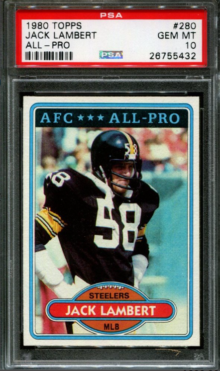 1980 Topps All-Pro Jack Lambert Steelers Hof Rookie Card