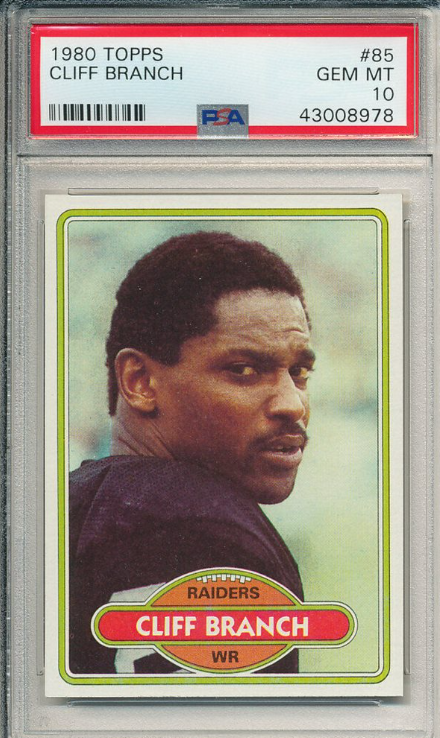 1980 Topps Cliff Branch Rookie Card