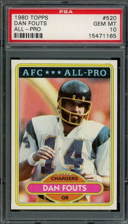 1980 Topps Dan Fouts Fouts Hof Rookie Card