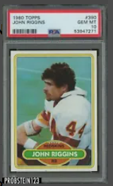 1980 Topps Football John Riggins Washington Redskins HOF Rookie Card