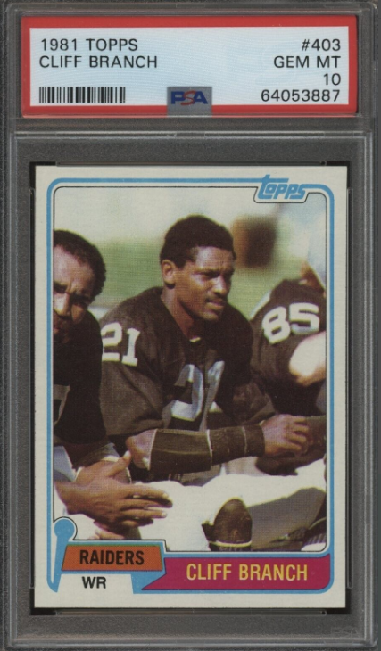 1981 Topps Football Cliff Branch Oakland Raiders Rookie Card