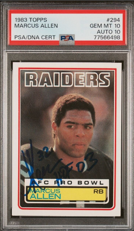 1983 Topps Marcus Allen Autographed RC AUTO