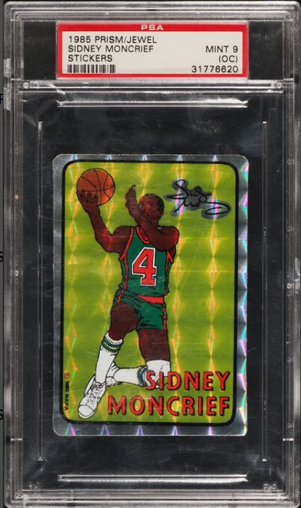 1985 Prism Jewel Stickers Sidney Moncrief Rookie Card