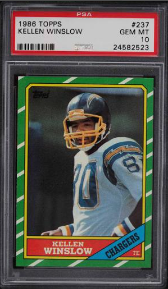 1986 Topps Football SETBREAK Kellen Winslow Rookie Card