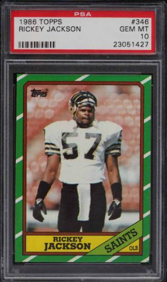 1986 Topps Football Setbreak Rickey Jackson Rookie Card