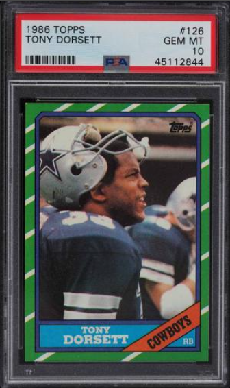 1986 Topps Football Setbreak Tony Dorsett Rookie Card