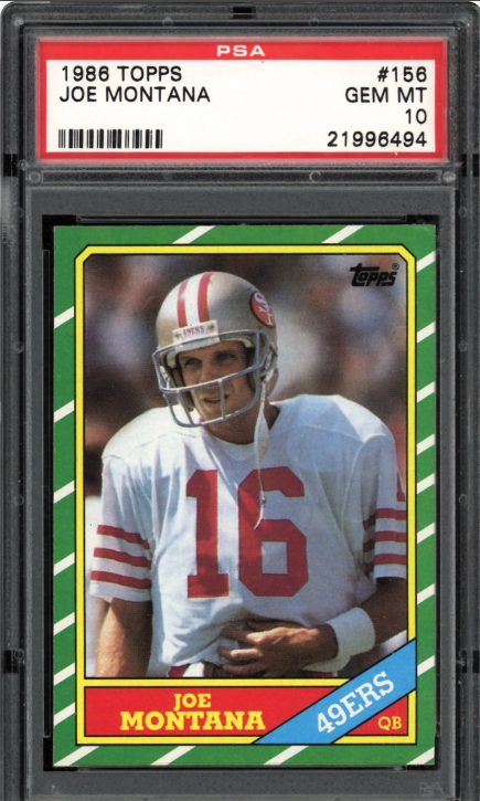 1986 Topps Joe Montana Rookie Card