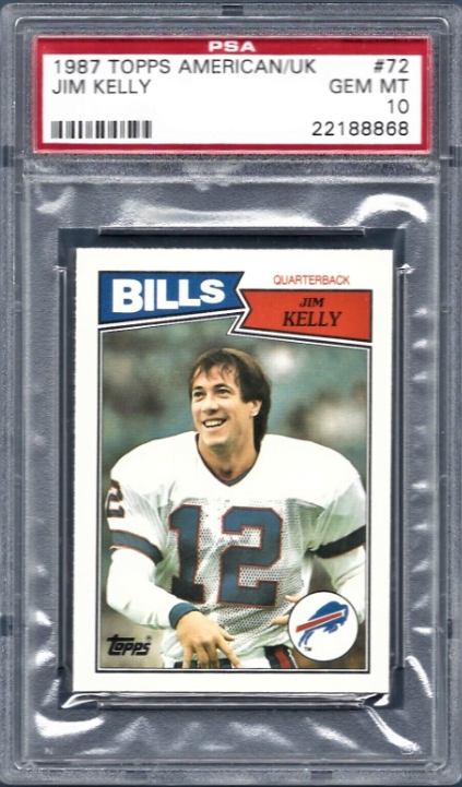 1987 Topps American UK Jim Kelly Bills Rookie Card