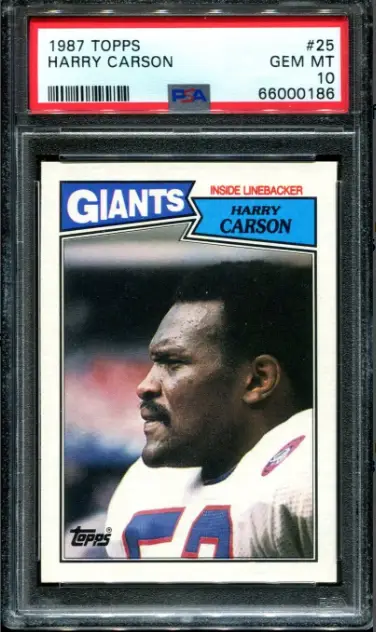 1987 Topps Harry Carson Giants Hof Rookie Card