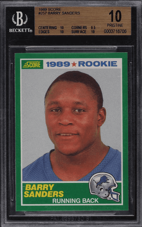 1989 Score Football Barry Sanders ROOKIE RC