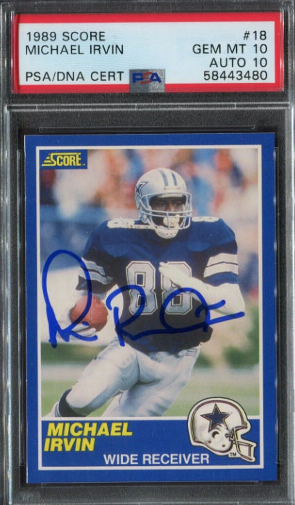 1989 Score Michael Irvin Rc Auto Rookie Card