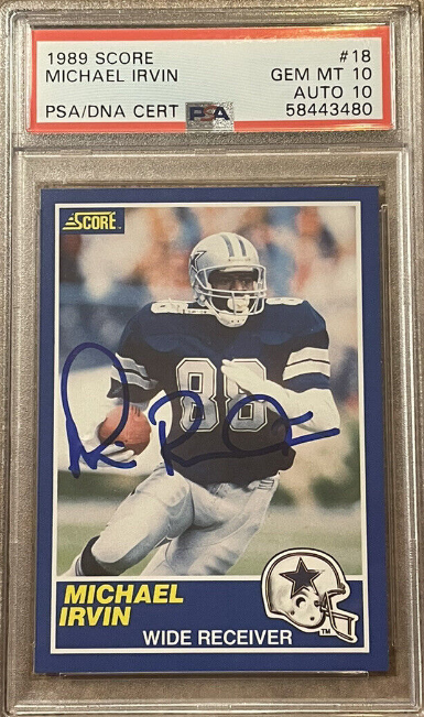 1989 Score Michael Irvin Rookie Auto Card