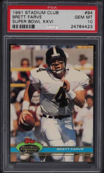 1991 Stadium Club Super Bowl XXVI Brett Favre ROOKIE RC 