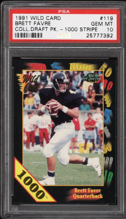 1991 Wild Card Draft 1000 Stripe Brett Favre ROOKIE