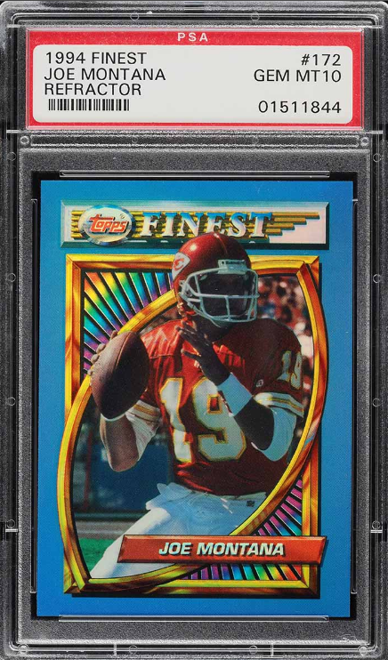 1994 Finest Refractor Joe Montana Rookie Card