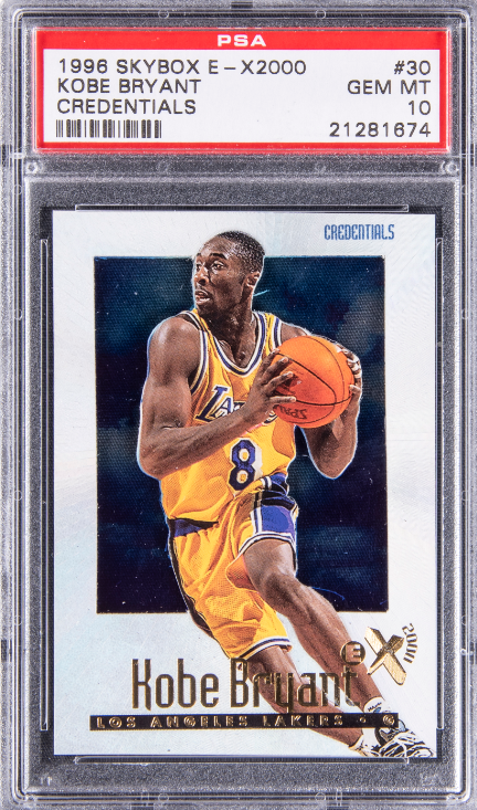 1996-97 SkyBox E-X2000 Credentials Kobe Bryant Rookie Card 