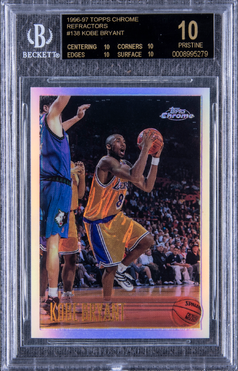 1996-97 Topps Chrome Refractors Kobe Bryant Rookie Card