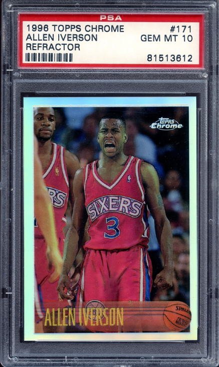 1996 Topps Chrome Refractor  Allen Iverson Rookie Card