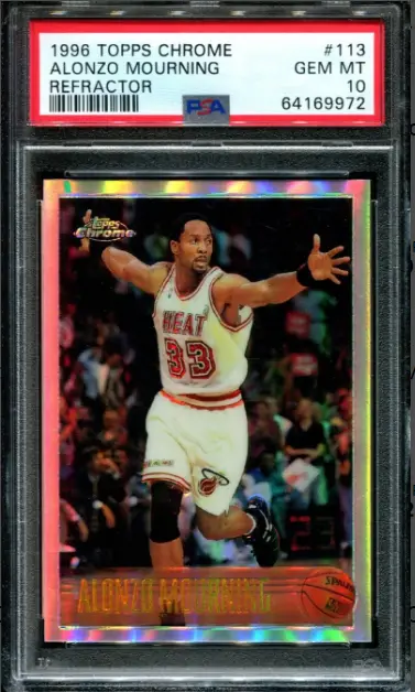 1996 Topps Chrome Refractor Alonzo Mourning Hof Rookie Card