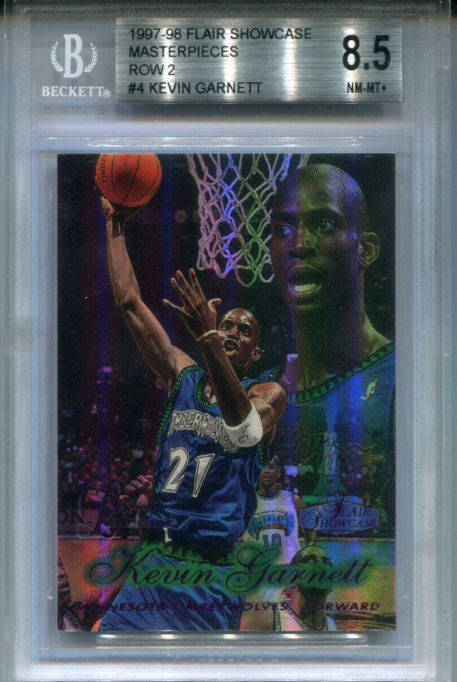 1997-98 Flair Showcase Kevin Garnett Masterpieces 1/1 Rookie Card