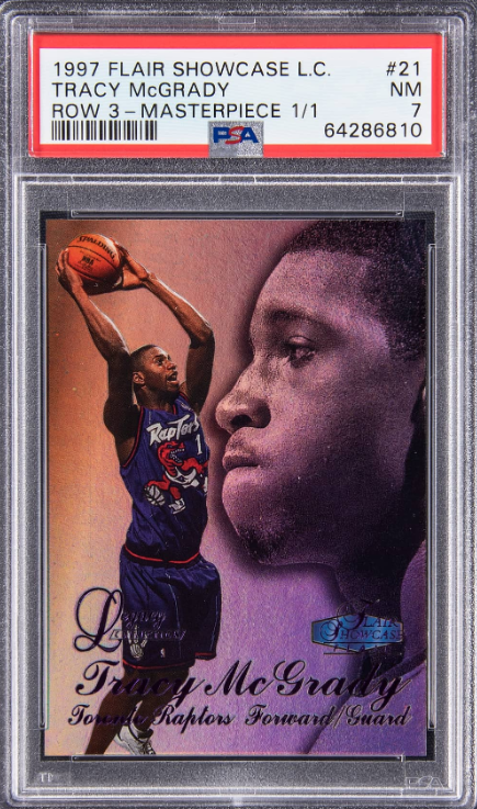 1997-98 Flair Showcase Legacy Collection Row 3 Masterpiece Tracy McGrady Rookie Card