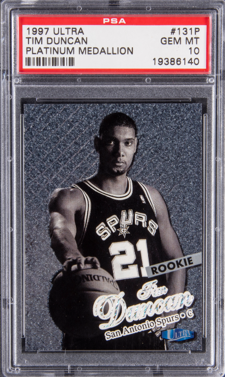 1997-98 Fleer Ultra Platinum Medallion Tim Duncan Rookie Card 