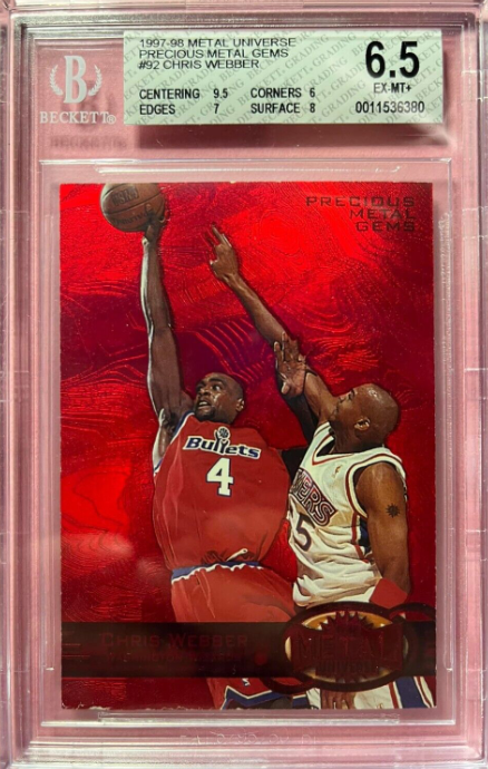 1997-98 Skybox Metal Universe Chris Webber Precious Metal Gems PMG Red Rookie Card