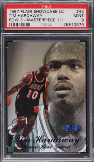 1997 Flair Showcase Legacy Collection Row 3 Masterpiece Tim Hardaway 1/1 Rookie Card