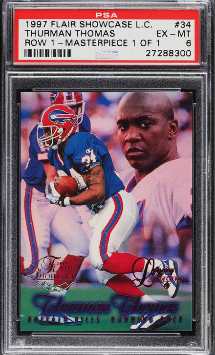 1997 Flair Showcase Legacy Collection Thurman Thomas 1/1 Rookie Card