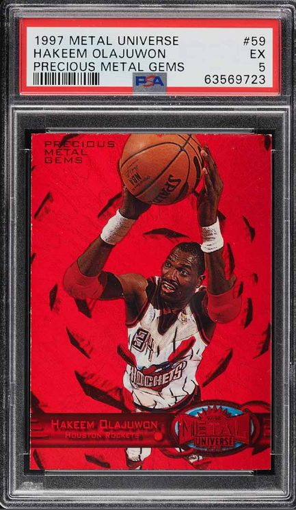 1997 Metal Universe Precious Metal Gems PMG Red Hakeem Olajuwon Rookie Card