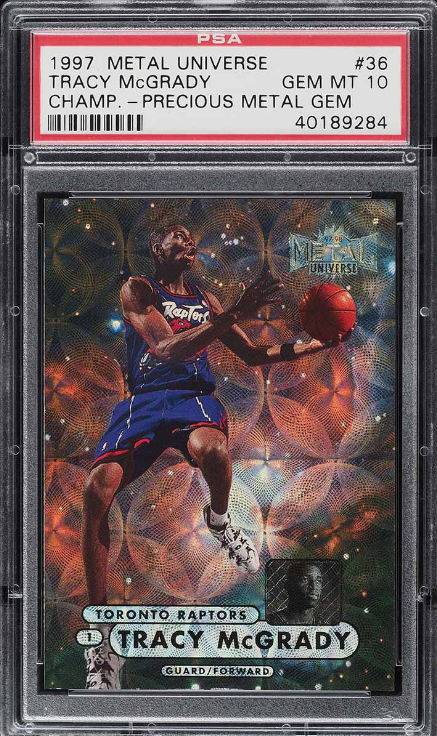 1997 Metal Universe Precious Metal Gems Tracy McGrady PMG ROOKIE 