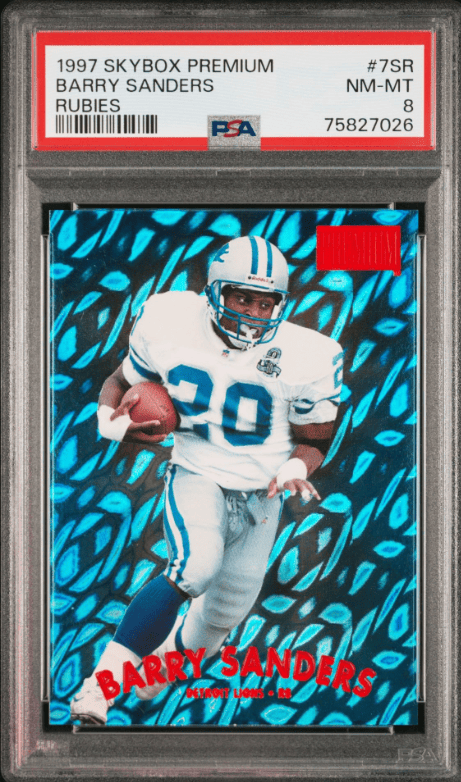 1997 SkyBox Premium Rubies Barry Sanders Rookie Card