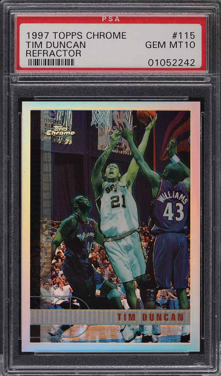 1997 Topps Chrome Refractor Tim Duncan ROOKIE RC 