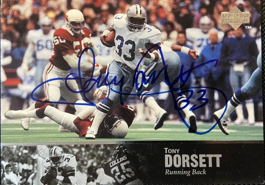1997 UD Legends Tony Dorsett Auto Upper Deck Autograph Rookie Card