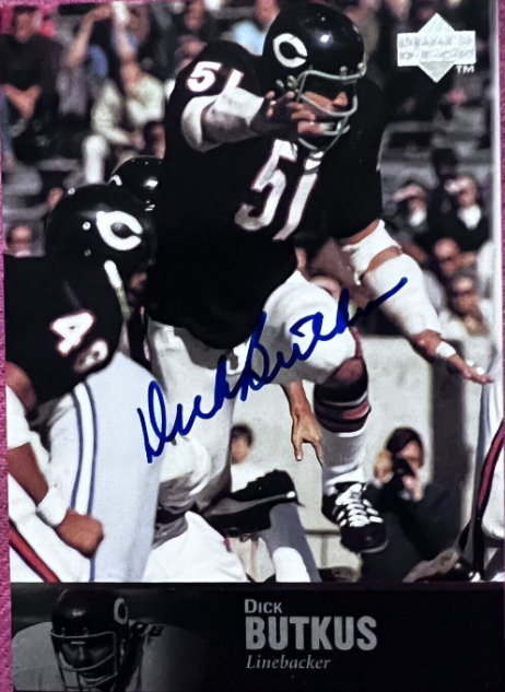 1997 Upper Deck NFL Legends Dick Butkus Certified Autograph