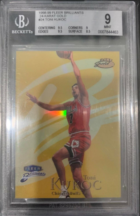 1998-99 Fleer Brilliants Karat Gold Toni Kukoc Rookie Card