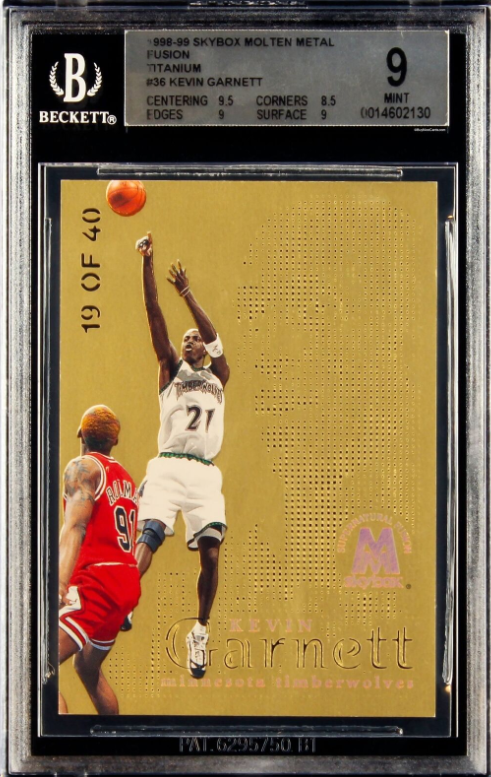 1998-99 Kevin Garnett Skybox Molten Metal Fusion Titanium SP Rookie Card