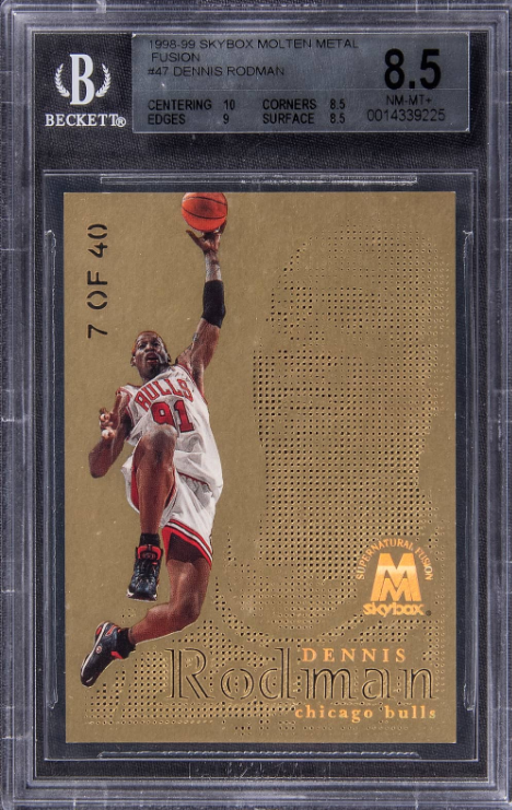 1998-99 SkyBox Molten Metal Fusion Dennis Rodman Rookie Card