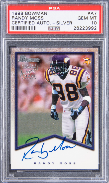 1998 Bowman Autographs Silver Randy Moss Signed Rookie Card