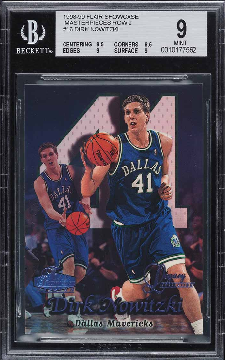 1998 Flair Showcase Masterpieces Row 2 Dirk Nowitzki ROOKIE 1/1 Rookie Card