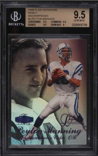 1998 Flair Showcase Row 3 Masterpieces Peyton Manning ROOKIE RC