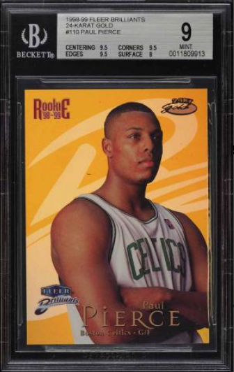 1998 Fleer Brilliants 24-Karat Gold Paul Pierce ROOKIE RC