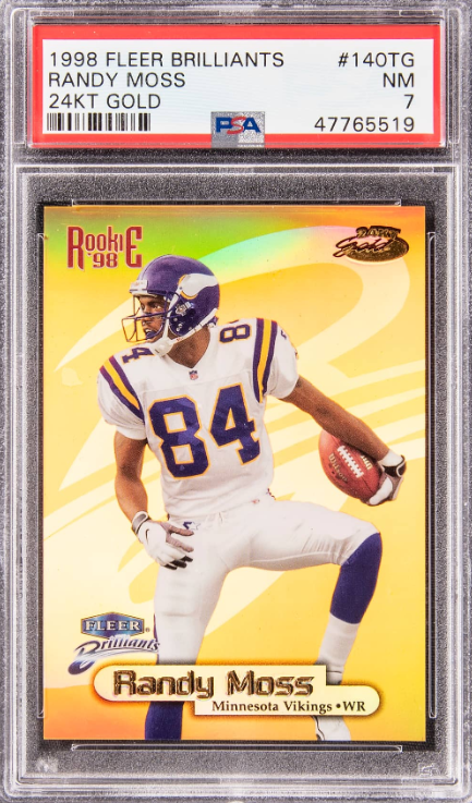 1998 Fleer Brilliants 24KT Gold Randy Moss Rookie Card