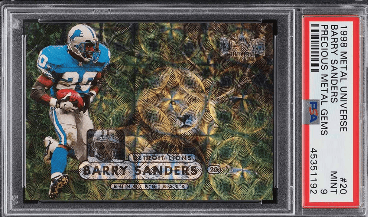 1998 Metal Universe Precious Metal Gems Barry Sanders Rookie Card