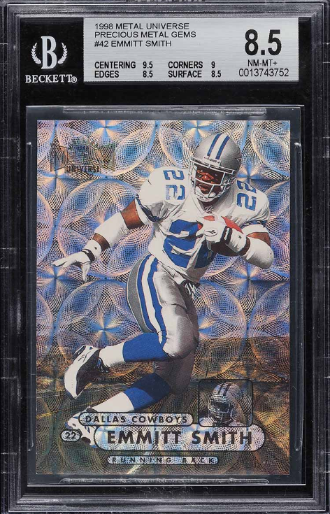 1998 Metal Universe Precious Metal Gems PMG Emmitt Smith Rookie Card